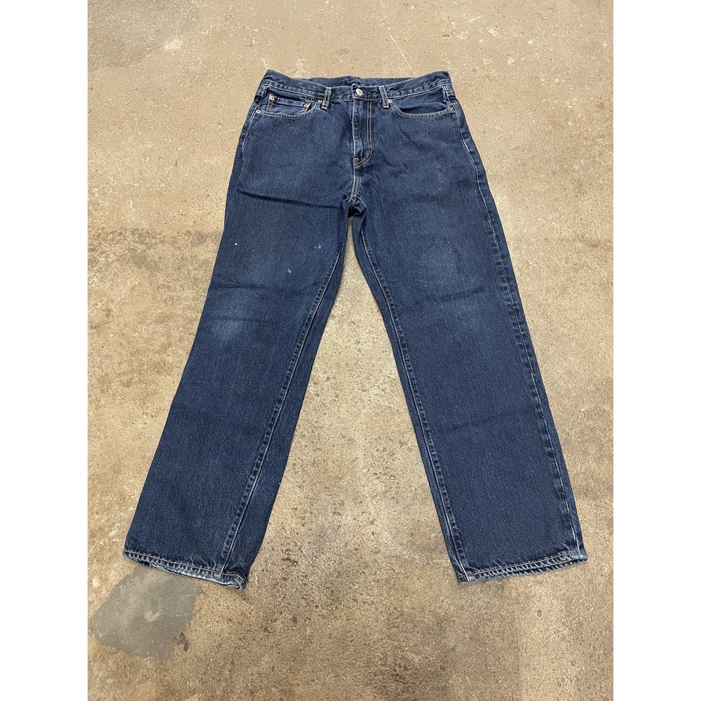 Levi's Jeans Mens‎ 32x32 Dark Blue Premium Straight Leg Denim Zip Fly Waterless